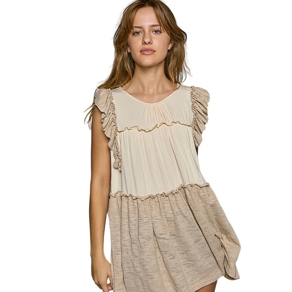 POL Tops - POL / Ruffle Sleeve Baby Doll Top / Boho Summer Top